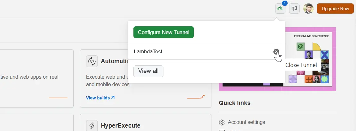 disconnecting <BrandName /> tunnel